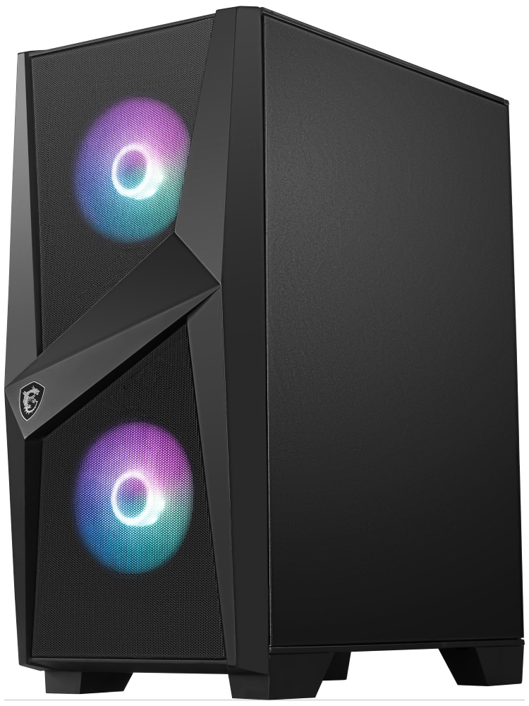 MSI skříň MAG FORGE 100R/ bez zdroje/ levé temperované sklo/ 2x 120 mm A-RGB fan/ 2x USB3.0/ 1x 120 mm fan/ černá