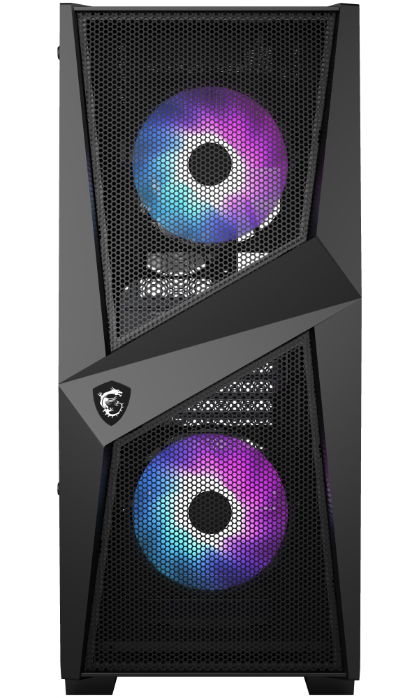 MSI skříň MAG FORGE 100R/ bez zdroje/ levé temperované sklo/ 2x 120 mm A-RGB fan/ 2x USB3.0/ 1x 120 mm fan/ černá
