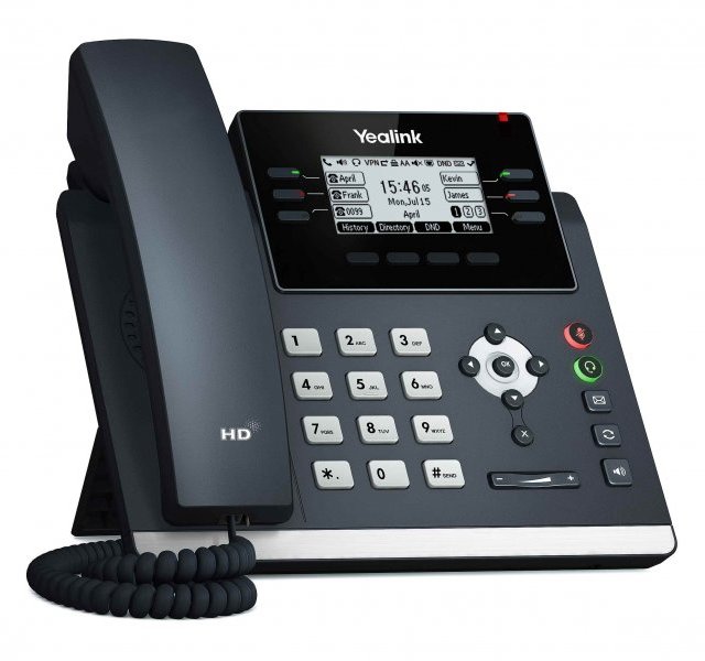 Yealink SIP-T42U IP telefon, 6x SIP, CZ/SK displej, 2x GbE port, PoE, Opus HD kodek, 15 programovatelných tlačítek
