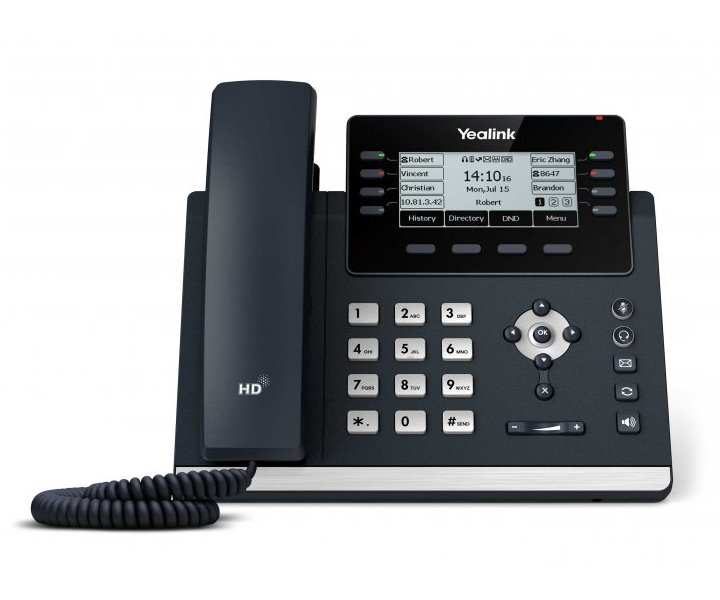 Yealink SIP-T43U IP telefon, 12x SIP, CZ/SK displej, 2x GbE port, PoE, Opus HD kodek, 21 programovatelných tlačítek