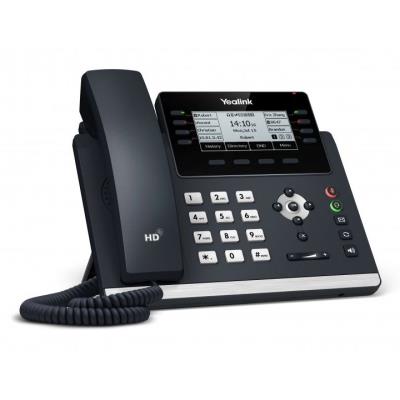 Yealink SIP-T43U IP telefon, 12x SIP, CZ/SK displej, 2x GbE port, PoE, Opus HD kodek, 21 programovatelných tlačítek
