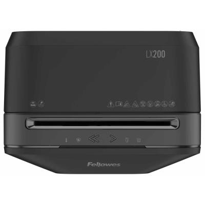 FELLOWES skartovač LX 200/ křížový řez 4x12mm/ objem koše 22 l/ stupeň utajení P-4 (důvěrné)/ černý
