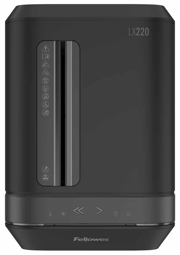 FELLOWES skartovač LX 220/ křížový řez 4x12mm/ objem koše 30 l/ stupeň utajení P-4 (důvěrné)/ černý