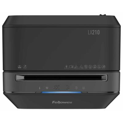 FELLOWES skartovač LX 210/ křížový řez 4x12mm/ objem koše 23 l/ stupeň utajení P-4 (důvěrné)/ černý