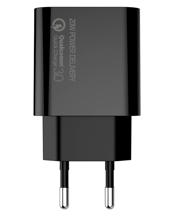 COLORWAY 1x USB a 1x USB-C/ síťová nabíječka/ 20W/ 100V-240V/ Černá