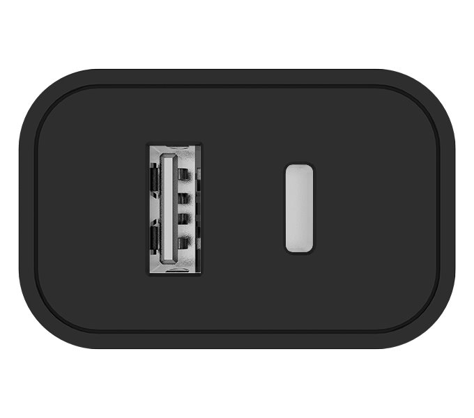 COLORWAY 1x USB a 1x USB-C/ síťová nabíječka/ 20W/ 100V-240V/ Černá