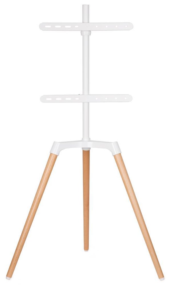 NEDIS podlahový TV stojan/ 50 - 65"/ 35 kg/ Skandinávské Provedení/ Otočné/ Protiskluzový popruh/ Snap-lock/ bílý