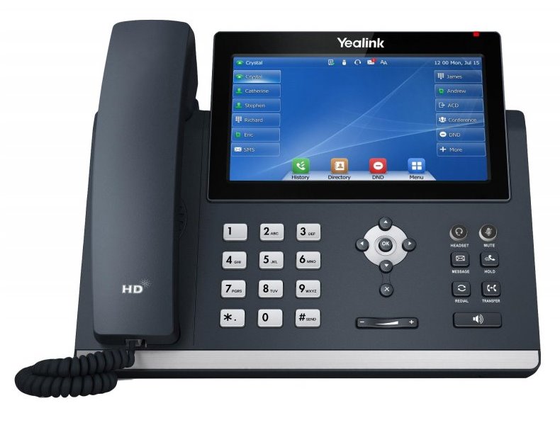 Yealink SIP-T48U IP telefon, CZ/SK dotykový displej, PoE, 16 SIP účtů, Opus HD kodek, 29 program. tlačítek, 2x USB