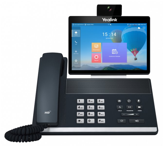 Yealink VP59 VCS IP telefon, CZ/SK dotykový displej, 1 SIP účet, WiFi+BT, 27 program. tlačítek, USB