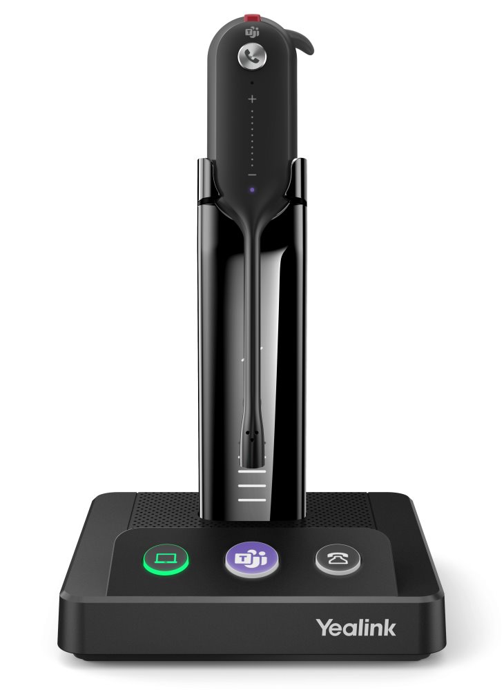 Yealink WH63 náhlavní souprava, DECT, jednoušní, bezdrátové, MS Teams, základnová stanice