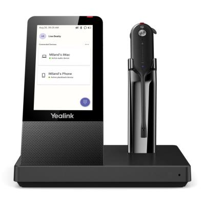 Yealink WH67 náhlavní souprava, DECT, jednoušní, bezdrátové, MS Teams, multifunkční základnová stanice