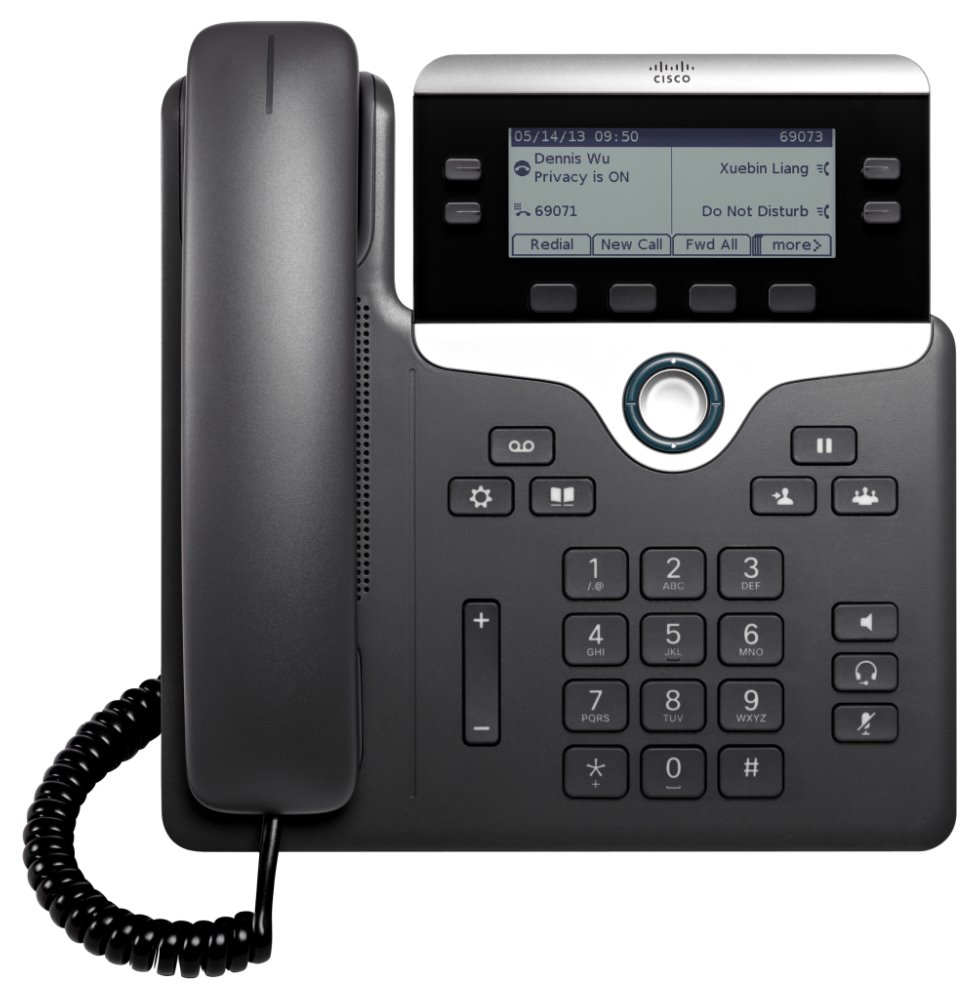 Cisco CP-7841-K9=  IP telefon, podsvícený displej, 2x 10/100/1000 Base-T RJ-45 funkce switche, PoE napájení