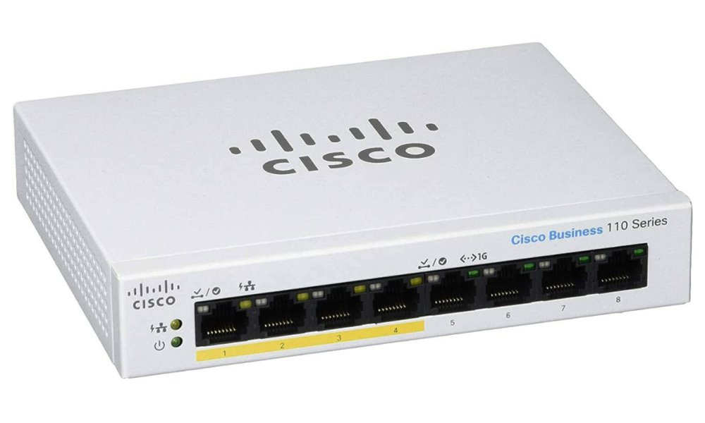 Cisco CBS110-8PP-D-EU 8-port GE Unmanaged Switch, 4x PoE, Desktop