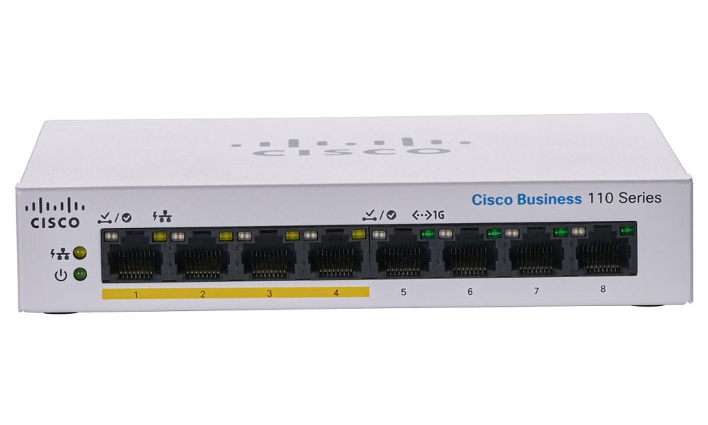 Cisco CBS110-8PP-D-EU 8-port GE Unmanaged Switch, 4x PoE, Desktop