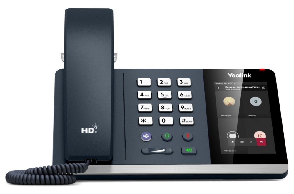 Yealink MP54 IP telefon, 4" barevný LCD dotykový displej, 2x GbE RJ45, PoE, Teams/SfB