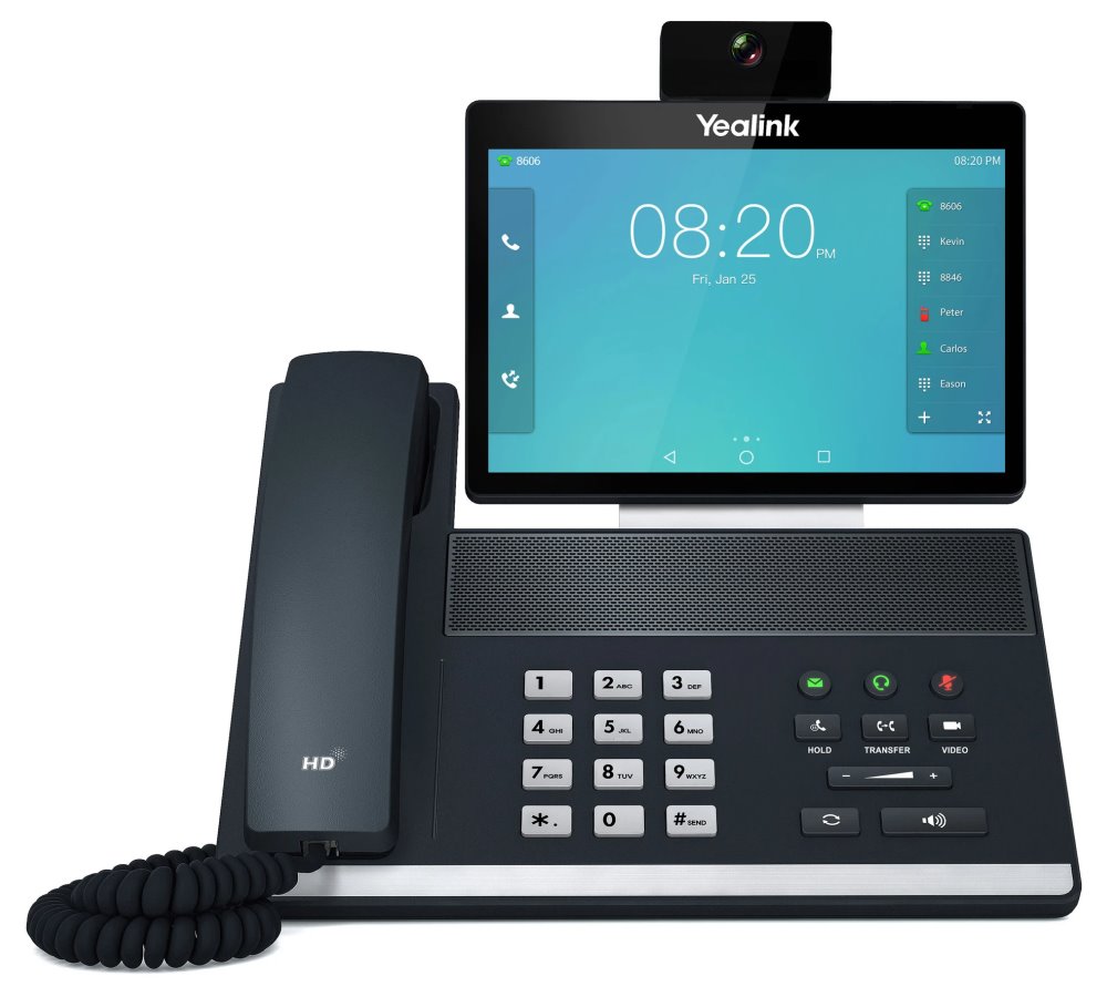 Yealink VP59 IP telefon, 8" barevný IPS LCD dotykový displej, BT+WiFi, FHD cam,2x GbE RJ45, PoE, 27 prog. tl., Teams/SfB