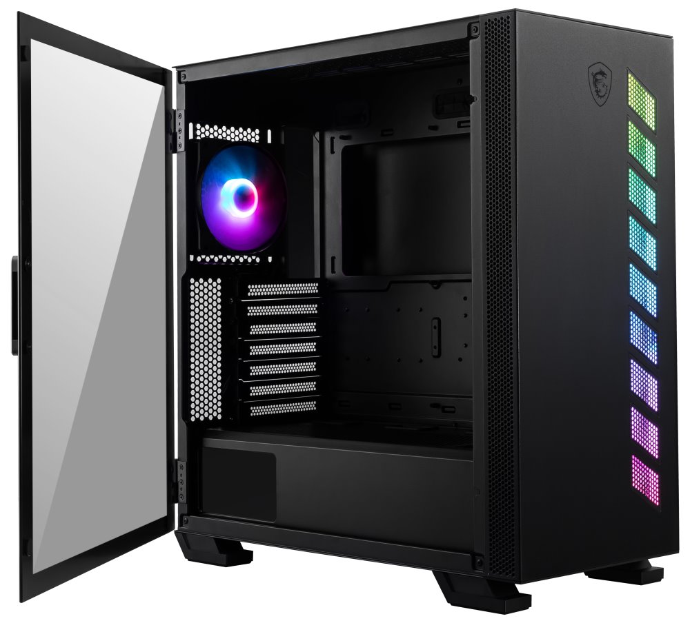 MSI skříň MAG VAMPIRIC 300R/ bez zdroje/ levé temp. sklo/ 1x 120mm ARGB fan/1x USB3.1 Type-C/2x USB3.0/ černá