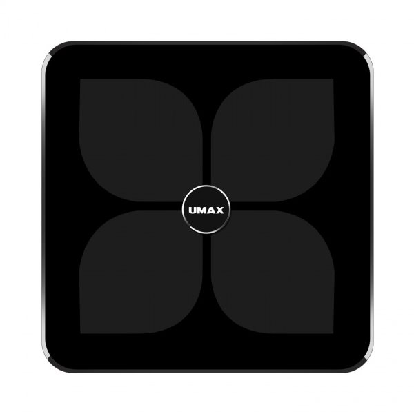 UMAX chytrá váha Smart Scale US20HRC / 0,2 – 180 kg/ Bluetooth 4.0/ 15 tělesných parametrů/ čeština/ černá