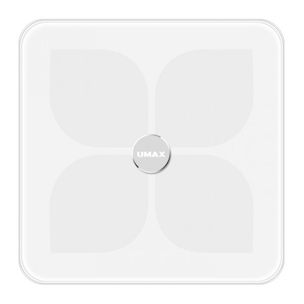 UMAX chytrá váha Smart Scale US20HRC / 0,2 – 180 kg/ Bluetooth 4.0/ 15 tělesných parametrů/ čeština/ bílá