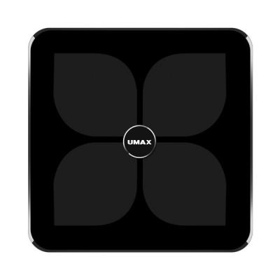 UMAX chytrá váha Smart Scale US20HRC / 0,2 – 180 kg/ Bluetooth 4.0/ 15 tělesných parametrů/ čeština/ černá