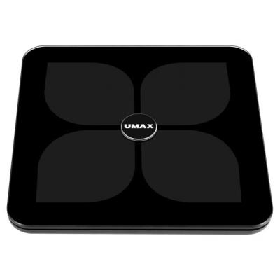 UMAX chytrá váha Smart Scale US20HRC / 0,2 – 180 kg/ Bluetooth 4.0/ 15 tělesných parametrů/ čeština/ černá