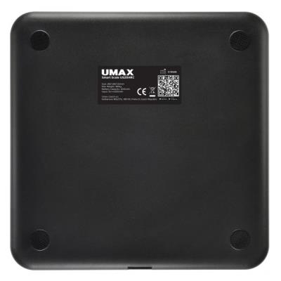 UMAX chytrá váha Smart Scale US20HRC / 0,2 – 180 kg/ Bluetooth 4.0/ 15 tělesných parametrů/ čeština/ černá