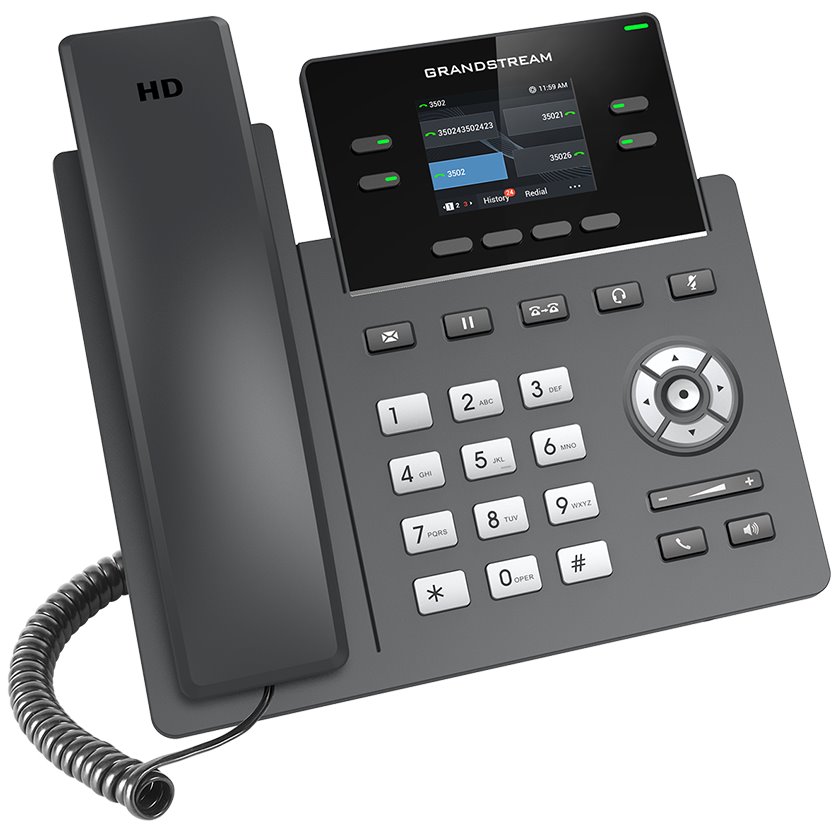 Grandstream GRP2612P/ VoIP telefon/ podsvícený barevný display/ 2x SIP/ 2x LAN/ PoE