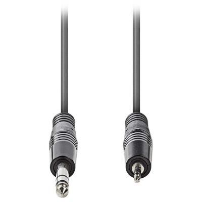 NEDIS stereo audio kabel/ 6,35 mm zástrčka - 3,5 mm zástrčka/ šedý/ 1,5m