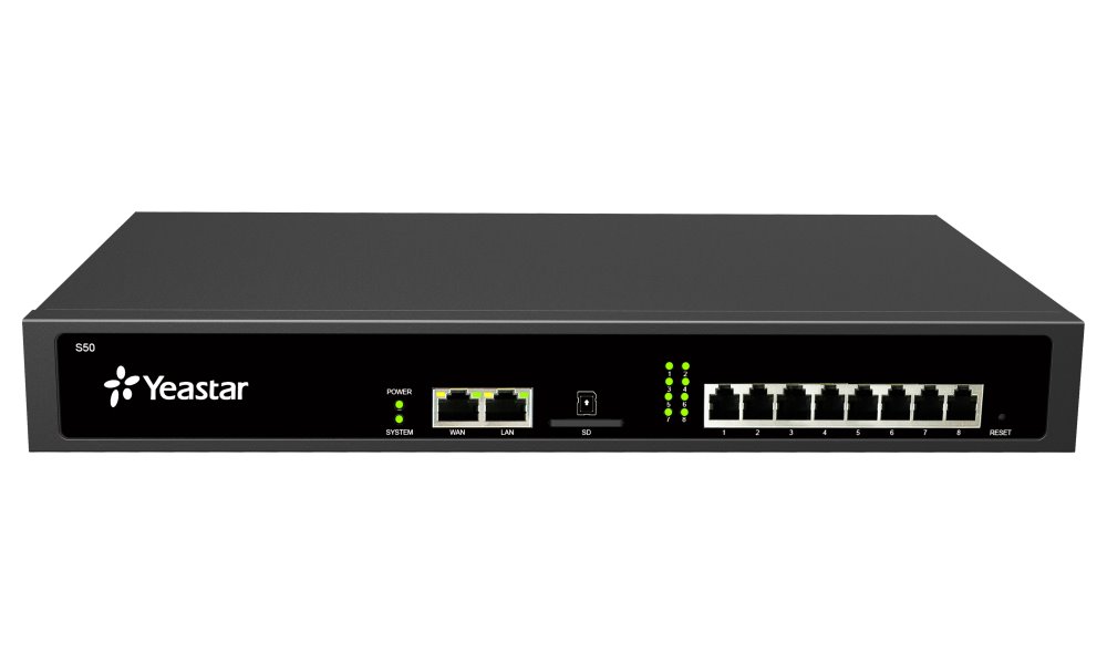 Yeastar S50, IP PBX, až 8 portů, 50 uživatelů, 25 hovorů, rack
