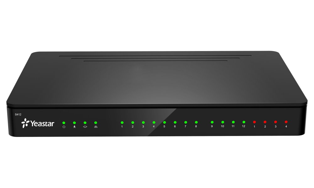 Yeastar S412, 8 FXS portů, 8 SIP účtů, 4 Trunky, 2 Ethernet porty