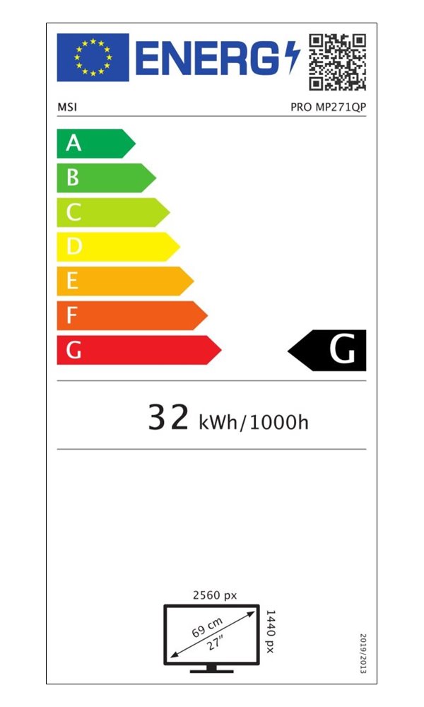 MSI PRO MP271QP / 27"/ IPS/ 2560 x 1440/ 5ms/ 1000:1/ 300cd/m2 / 2xHDMI/ DP