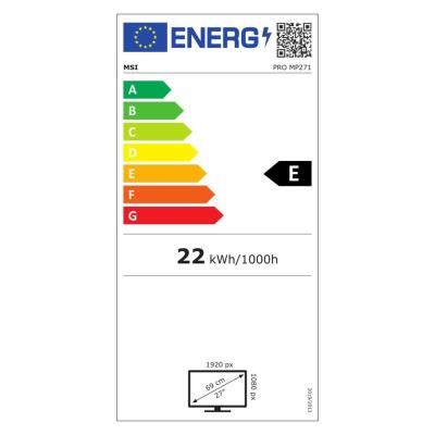 MSI PRO MP271 / 27"/ IPS/ 1920 x 1080/ 5ms/ 1000:1/ 250cd/m2 / HDMI/ VGA
