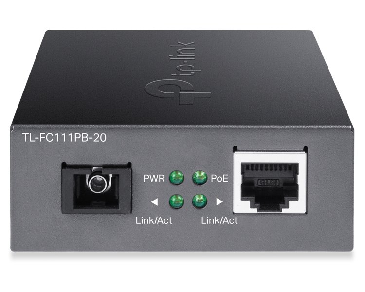 TP-Link TL-FC111PB-20 SC WDM Bi-Directional Fiber Konvertor 10/100 Mbps RJ45 to 100 Mbps Single-mode / 1-Port PoE