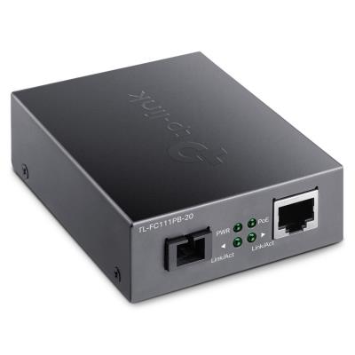 TP-Link TL-FC111PB-20 SC WDM Bi-Directional Fiber Konvertor 10/100 Mbps RJ45 to 100 Mbps Single-mode / 1-Port PoE