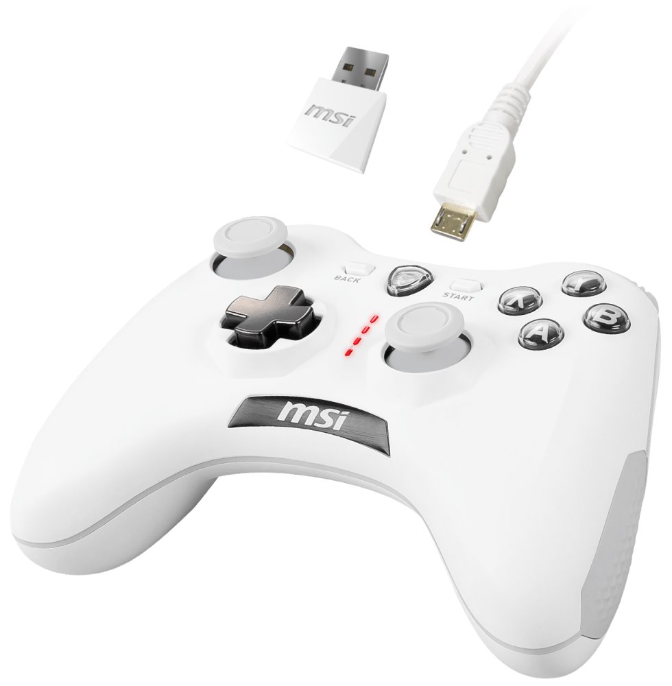 MSI gamepad FORCE GC30 V2 WHITE/ bezdrátový/ bílý/ OTG/ USB/ pro PC, PS3, Android