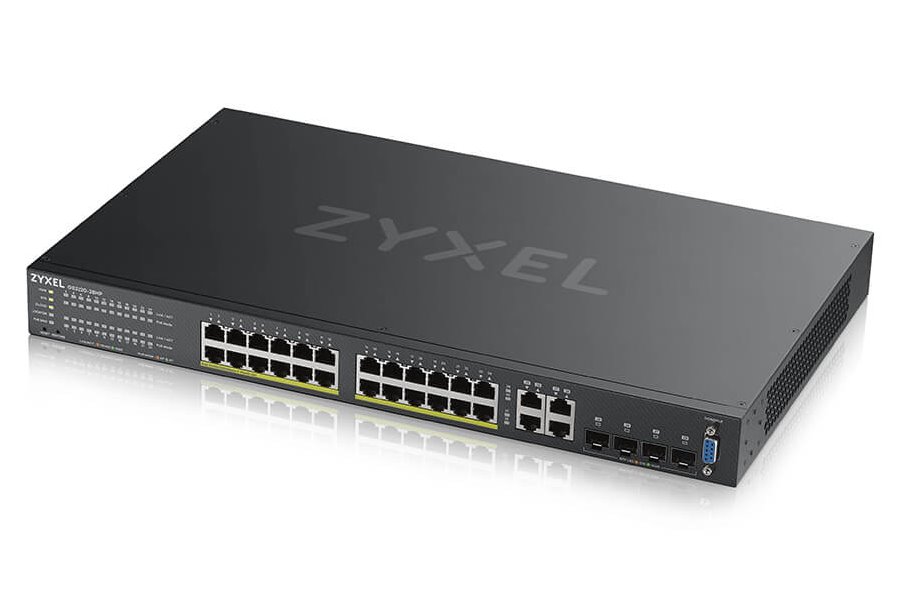 ZyXEL GS2220-28HP 24-port GbE L2 PoE switch, GbE Uplink, NCC Pro pack licence na 1 rok