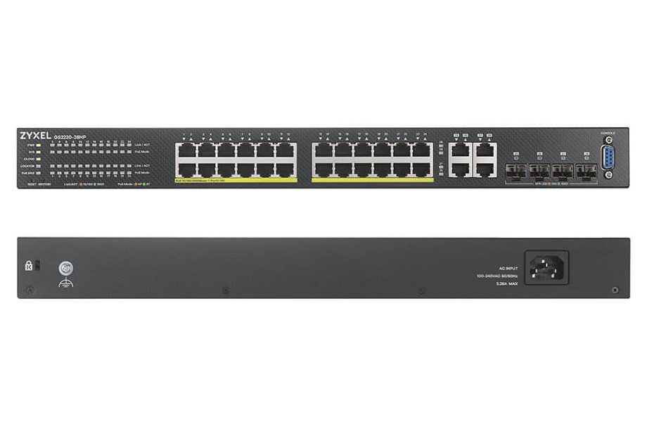 ZyXEL GS2220-28HP 24-port GbE L2 PoE switch, GbE Uplink, NCC Pro pack licence na 1 rok