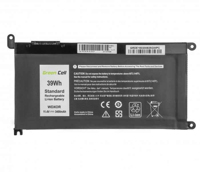 Green Cell/ DE150/ 11.4V/ 3400 mAh/ Li-Ion/ Dell Inspiron 5368 5378 5379 5482 15 5565 5567/ neoriginální