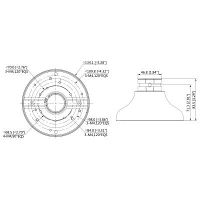 Dahua PFA109 Adaptér pro uchycení dome kamer, hliník, bílá barva