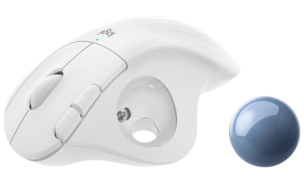 Logitech myš Trackball Ergo M575/ bezdrátová/ 5 tlačítek/ 2000dpi/ USB/ bílá