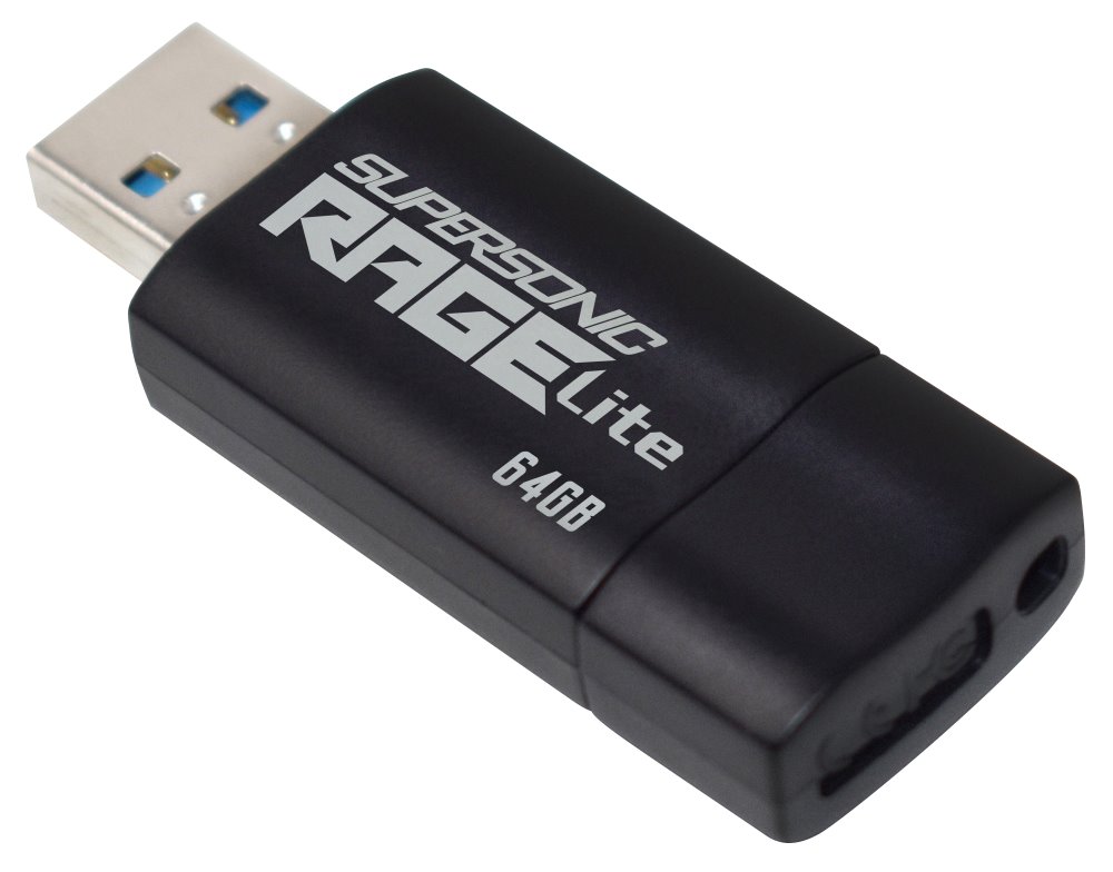 PATRIOT Supersonic Rage Lite 64GB / USB 3.2 Gen 1 / černá