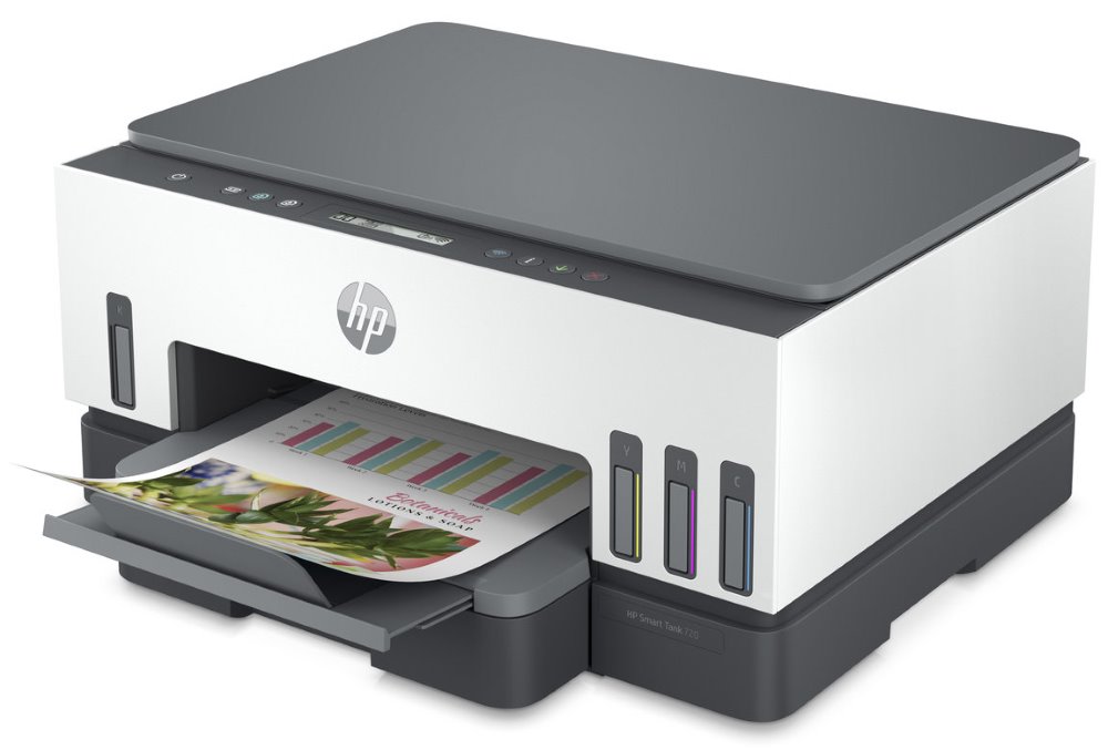 HP Smart Tank 720/ color/ A4/ PSC/ 15/9ppm/ 4800x1200dpi/ AirPrint/ HP Smart Print/ Cloud Print/ ePrint/ USB/ WiFi/ BT/