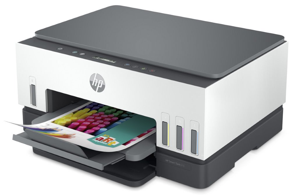 HP Smart Tank 670/ color/ A4/ PSC/ 12/7ppm/ 4800x1200dpi/ AirPrint/ HP Smart Print/ Cloud Print/ ePrint/ USB/ WiFi/ BT/