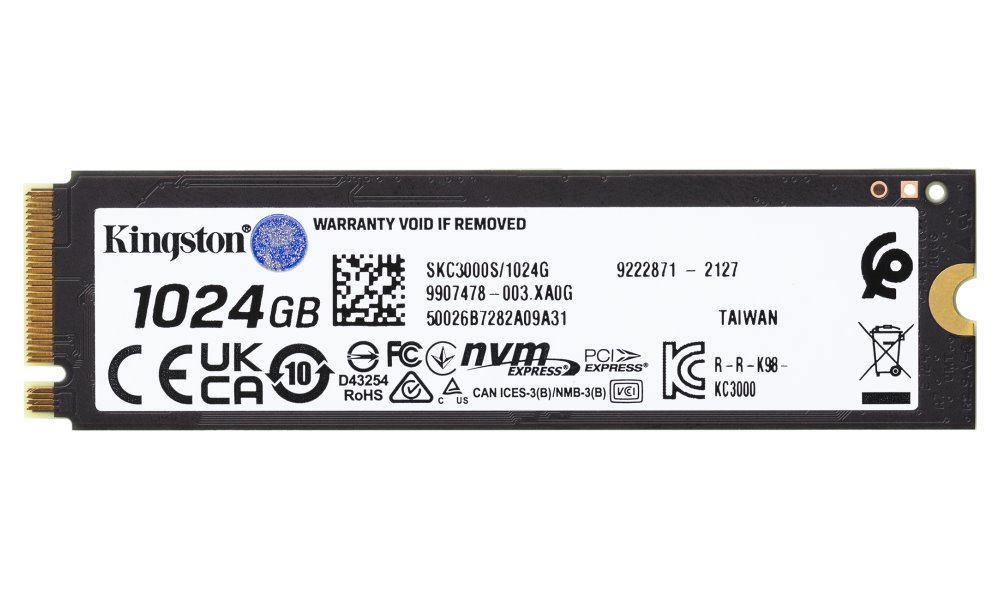 KINGSTON KC3000 1TB SSD (1024GB)  / NVMe M.2 PCIe Gen4 / Interní / M.2 2280 / chladič
