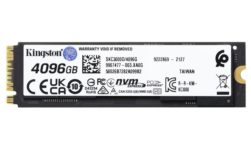 KINGSTON KC3000 4TB SSD (4096GB) / NVMe M.2 PCIe Gen4 / Interní / M.2 2280 / chladič