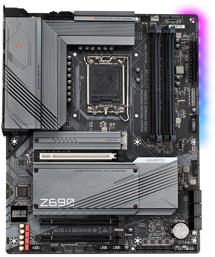 GIGABYTE Z690 GAMING X DDR4 / LGA1700 / Intel Z690 / 4x DDR4 / 4x M.2 / HDMI / DP / USB-C / ATX