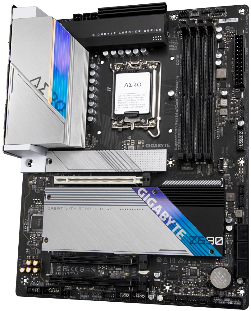 GIGABYTE Z690 AERO G / LGA1700 / Intel Z690 / 4x DDR5 / 4x M.2 / HDMI / DP / USB-C / WiFi / ATX