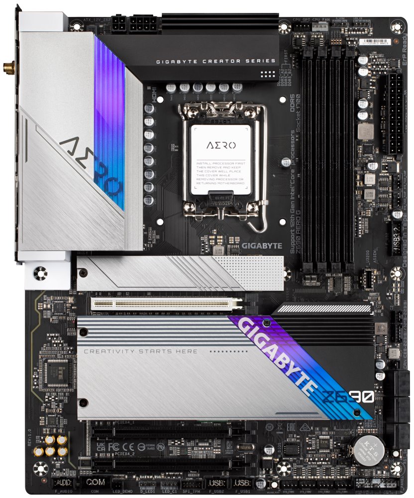 GIGABYTE Z690 AERO G / LGA1700 / Intel Z690 / 4x DDR5 / 4x M.2 / HDMI / DP / USB-C / WiFi / ATX