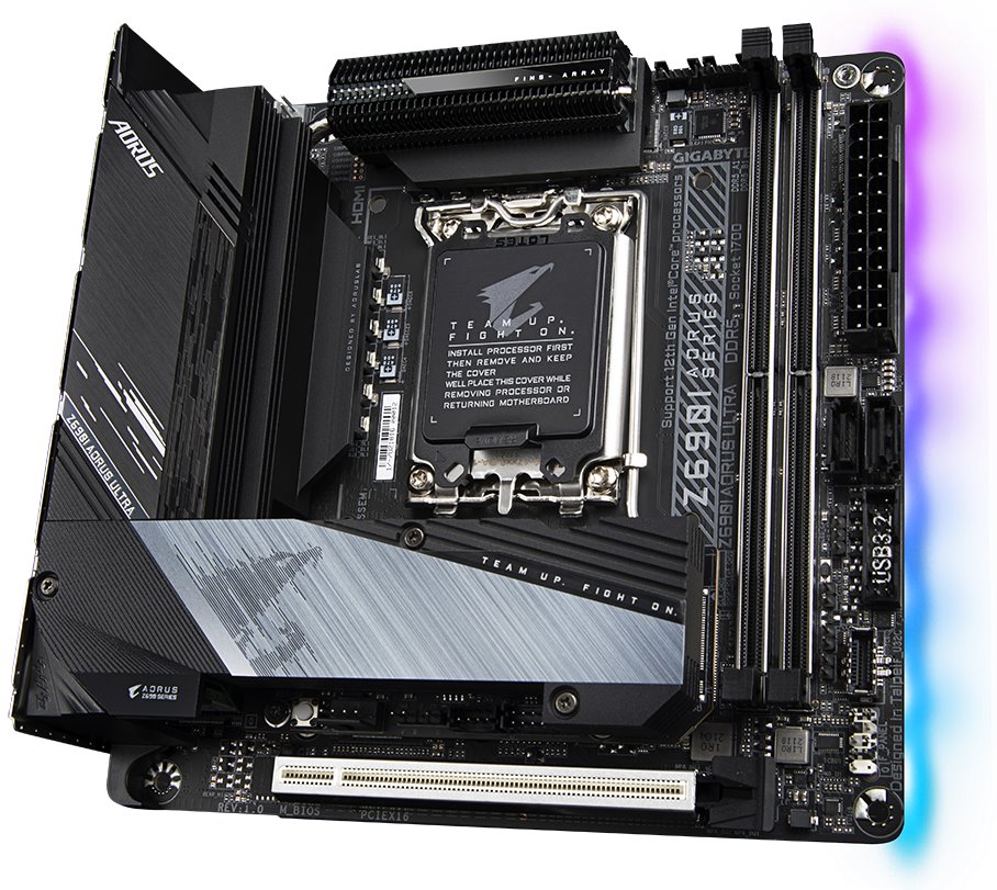 GIGABYTE Z690I AORUS ULTRA / LGA1700 / Intel Z690 / 2x DDR5 / 2x M.2 / HDMI / DP / USB-C / WiFi / Mini-ITX