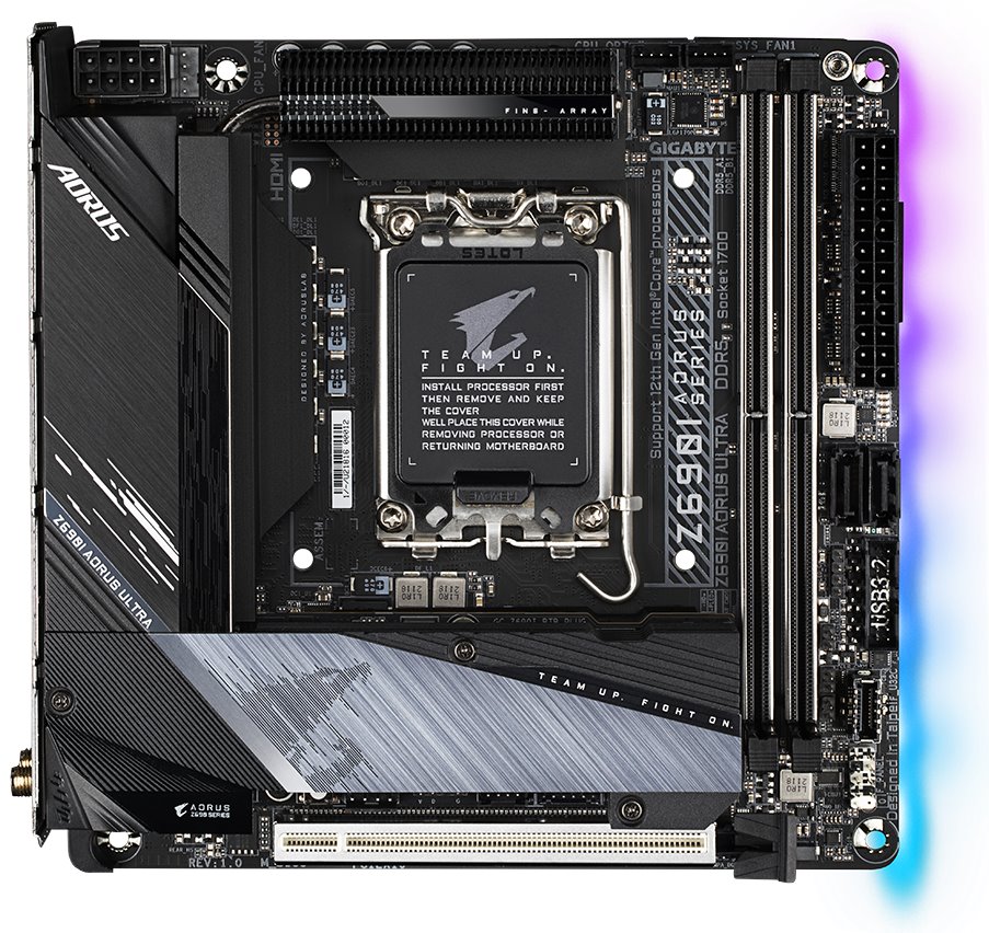 GIGABYTE Z690I AORUS ULTRA / LGA1700 / Intel Z690 / 2x DDR5 / 2x M.2 / HDMI / DP / USB-C / WiFi / Mini-ITX